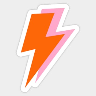 Preppy Pink and Orange Lightning Bolts Sticker